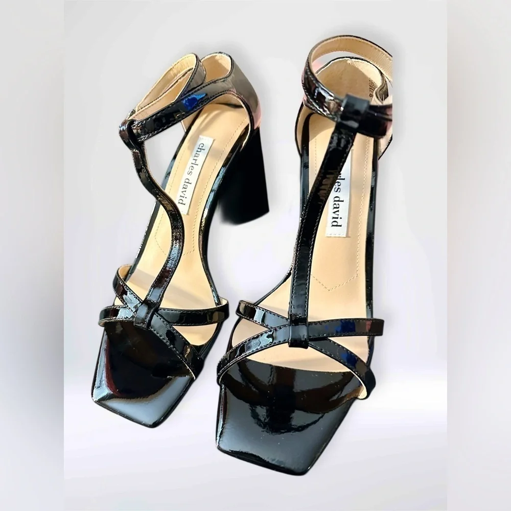 NEW Charles David Women's Tucker Heeled Sandal Black    Size 8